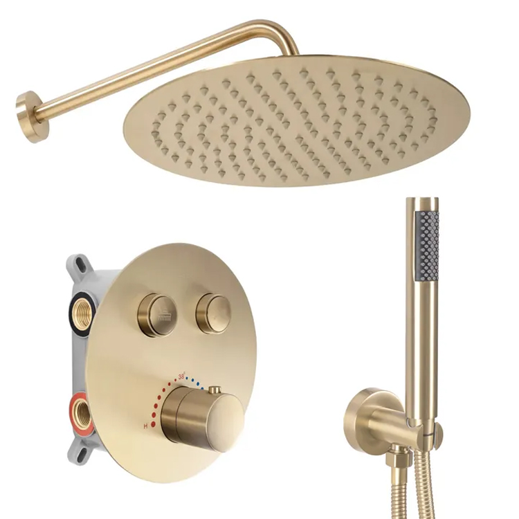 Sanipro Golden Thermostatic Built-in Shower Set